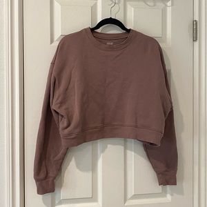 Girlfriend Collective 50/50 Cropped Sweatshirt in Taro